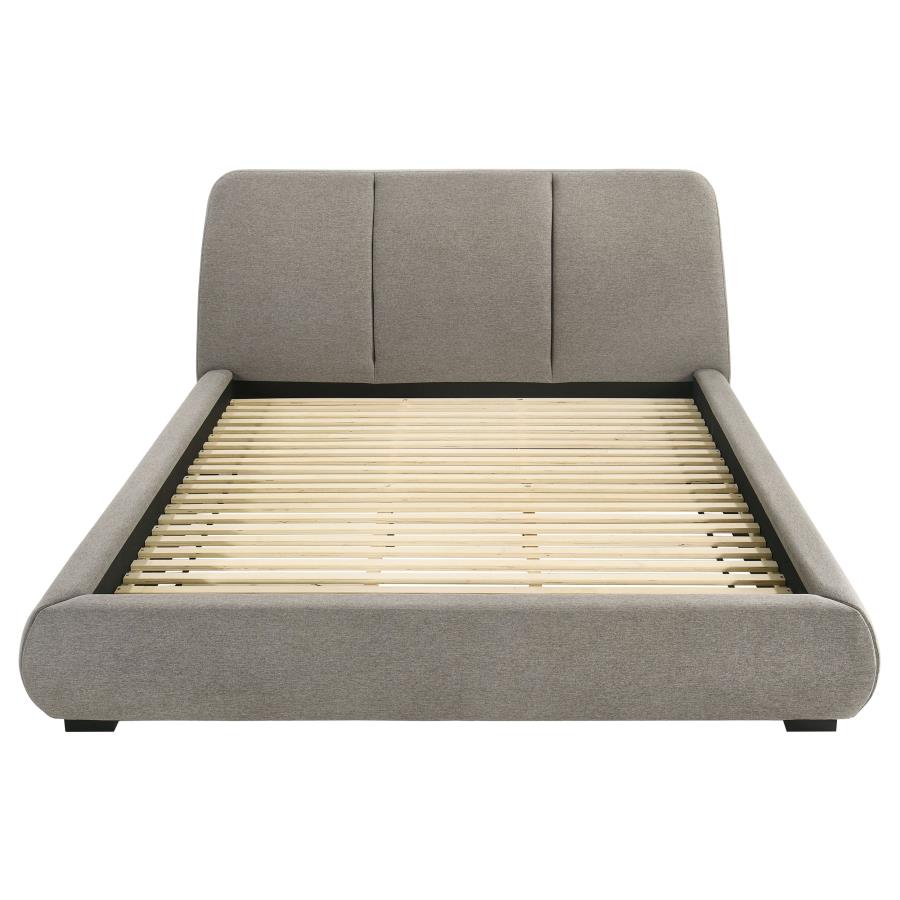 Mokena 46-inch Upholstered California King Platform Bed Taupe - 310090KW