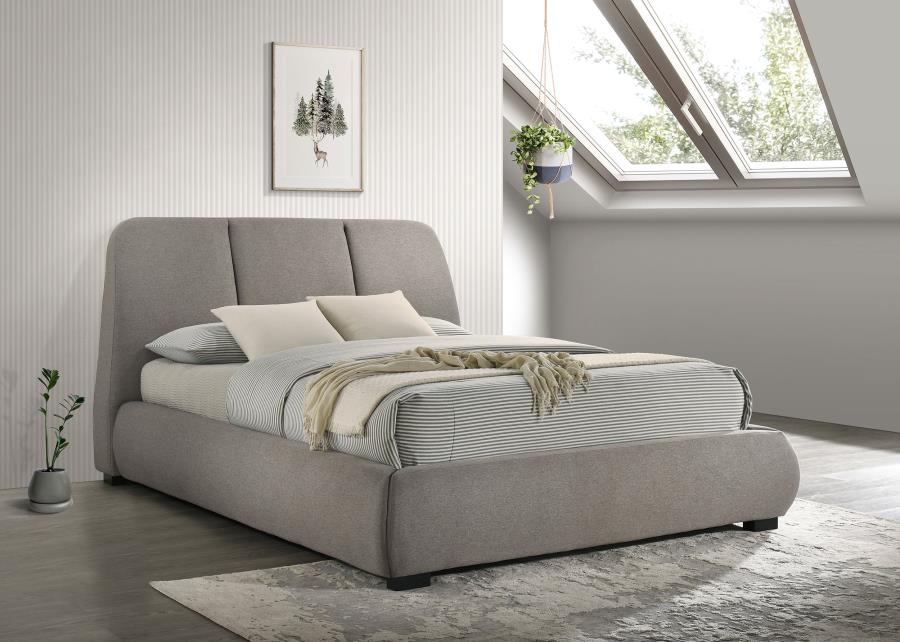 Mokena 46-inch Upholstered Queen Platform Bed Taupe - 310090Q