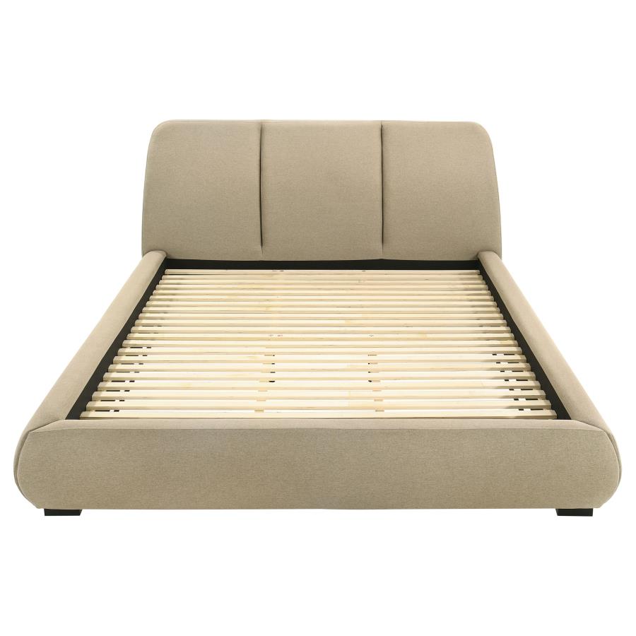 Mokena 46-inch Upholstered California King Platform Bed Brown - 310091KW
