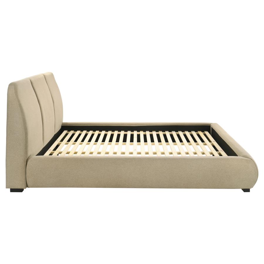 Mokena 46-inch Upholstered California King Platform Bed Brown - 310091KW