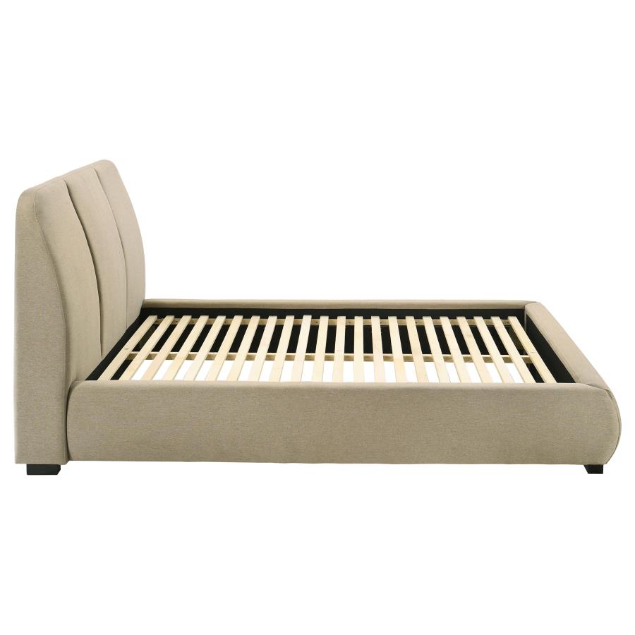 Mokena 46-inch Upholstered Queen Platform Bed Brown - 310091Q