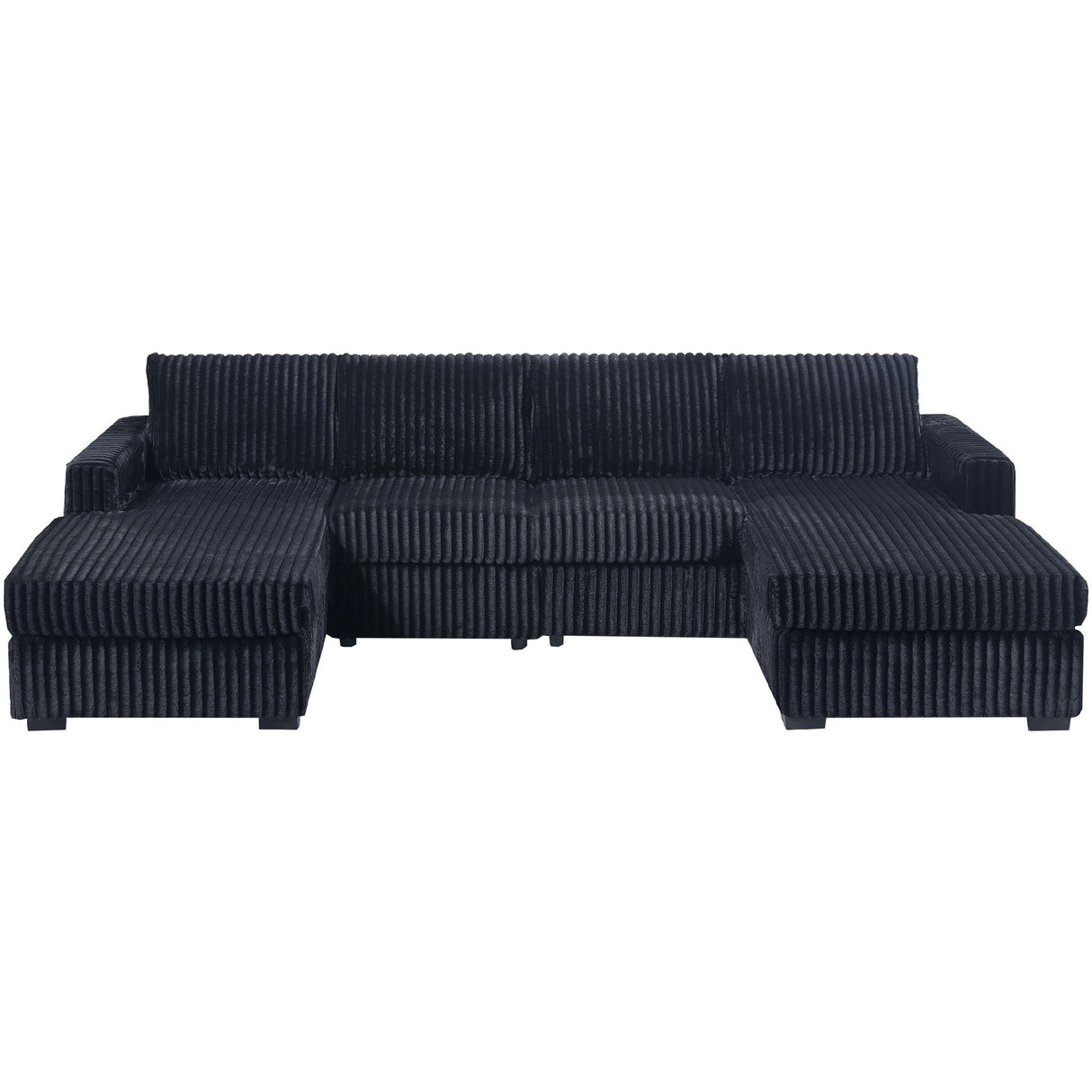 U-Shaped Sectional Set With Cushion Back Armless Chairs Right And Left Arm Chaise