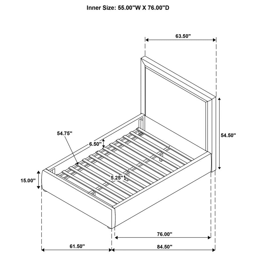 Lawson 54-inch Upholstered Full Platform Bed Light Saddle - 315835LF