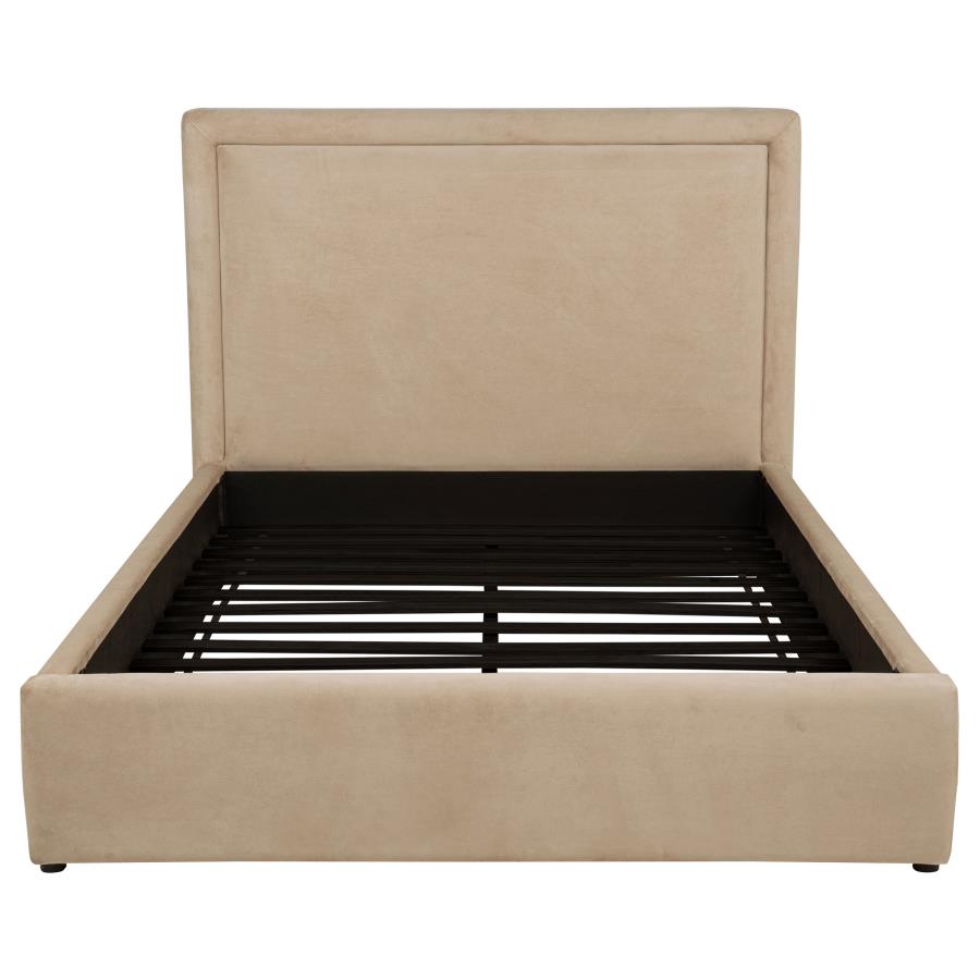 Lawson 54-inch Upholstered Queen Platform Bed Light Saddle - 315835LQ