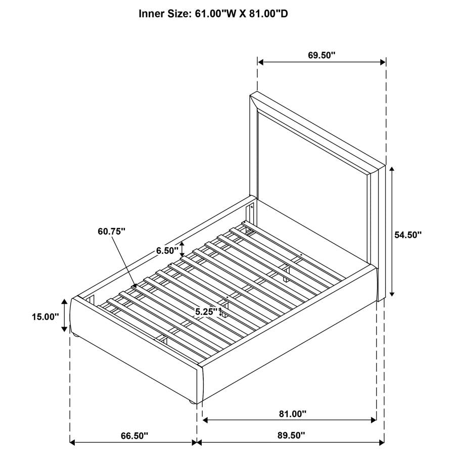 Lawson 54-inch Upholstered Queen Platform Bed Mushroom - 315835MQ