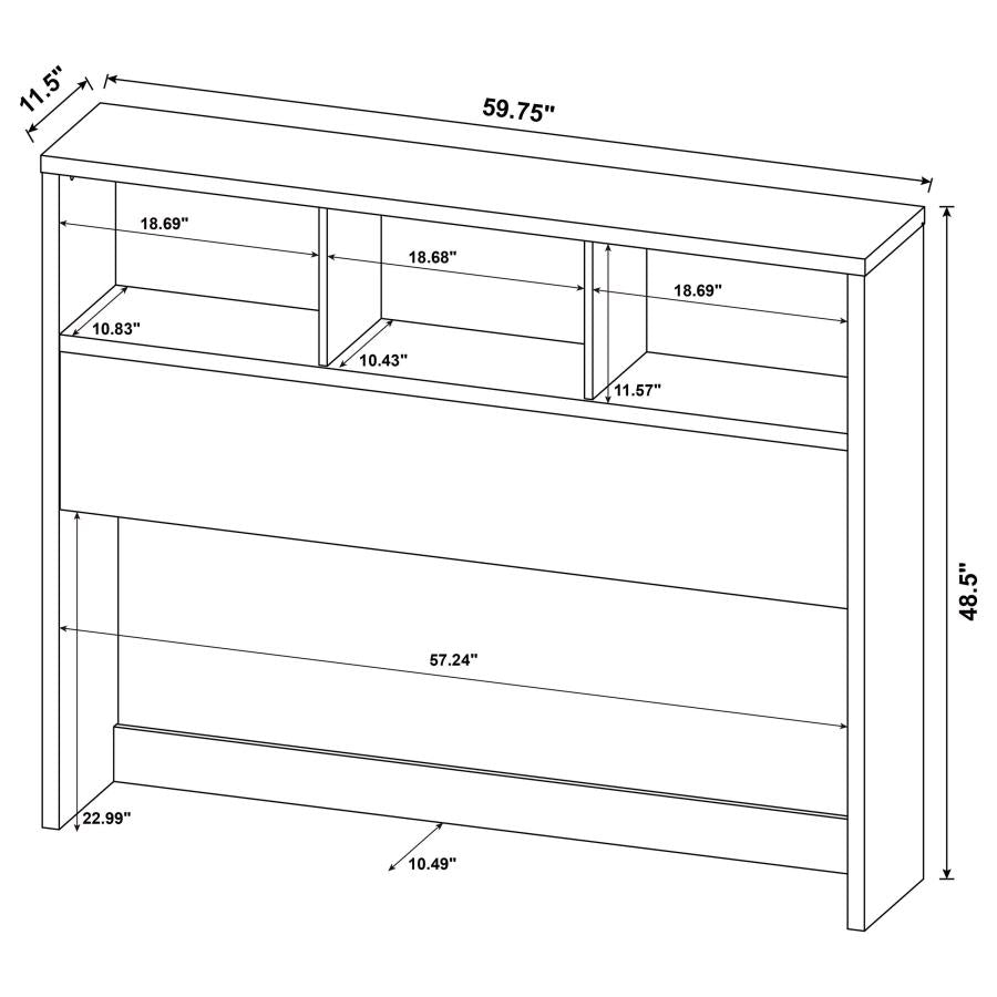 Westpark 49-inch Queen Bookcase Headboard Black - 315851Q
