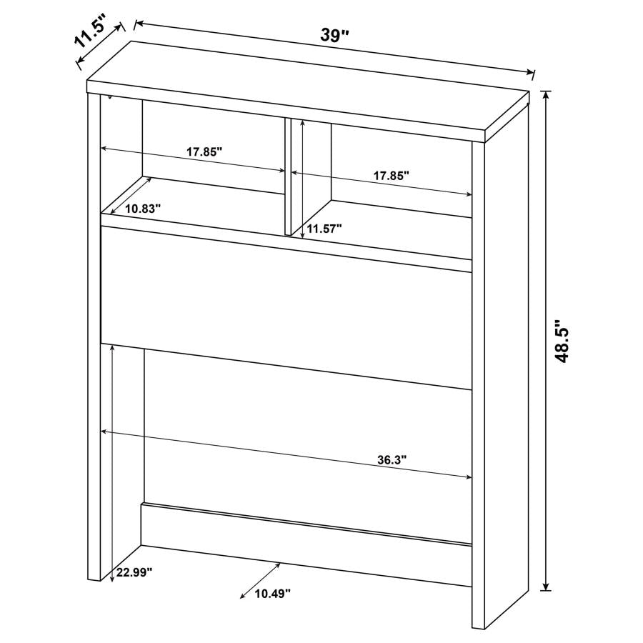 Westpark 3-piece Twin Bedroom Set Bookcase Headboard Black - 315851T-SET