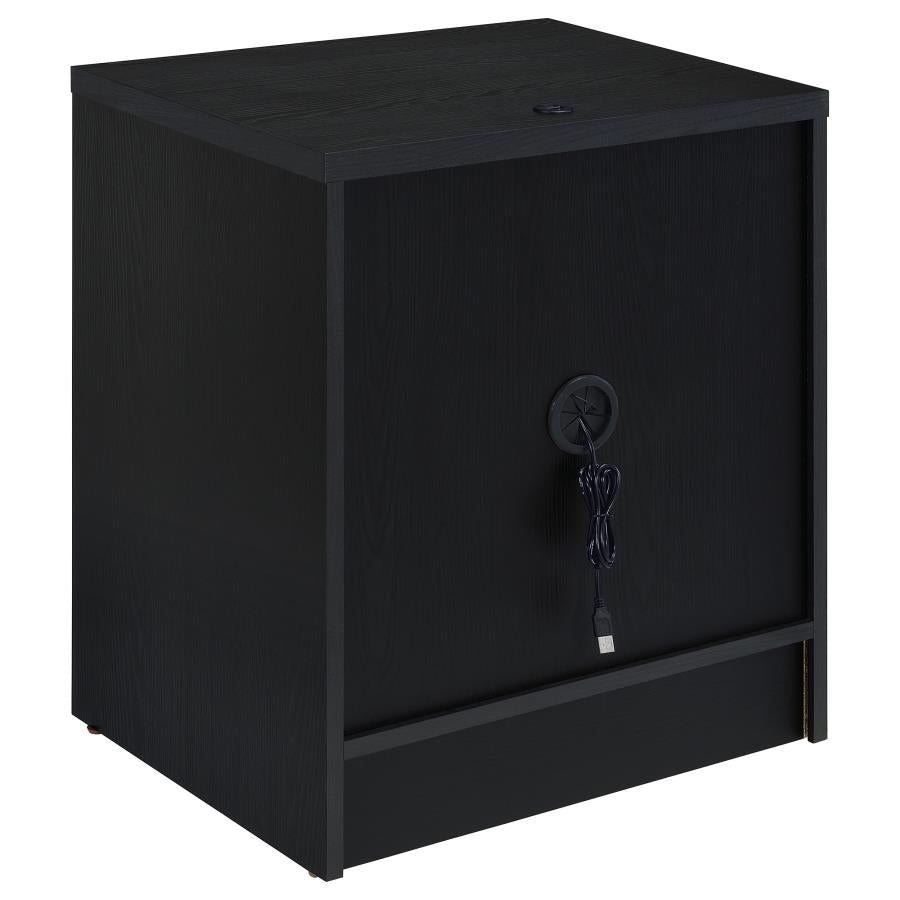 Westpark 2-drawer Nightstand LED Lights and USB Black - 315852