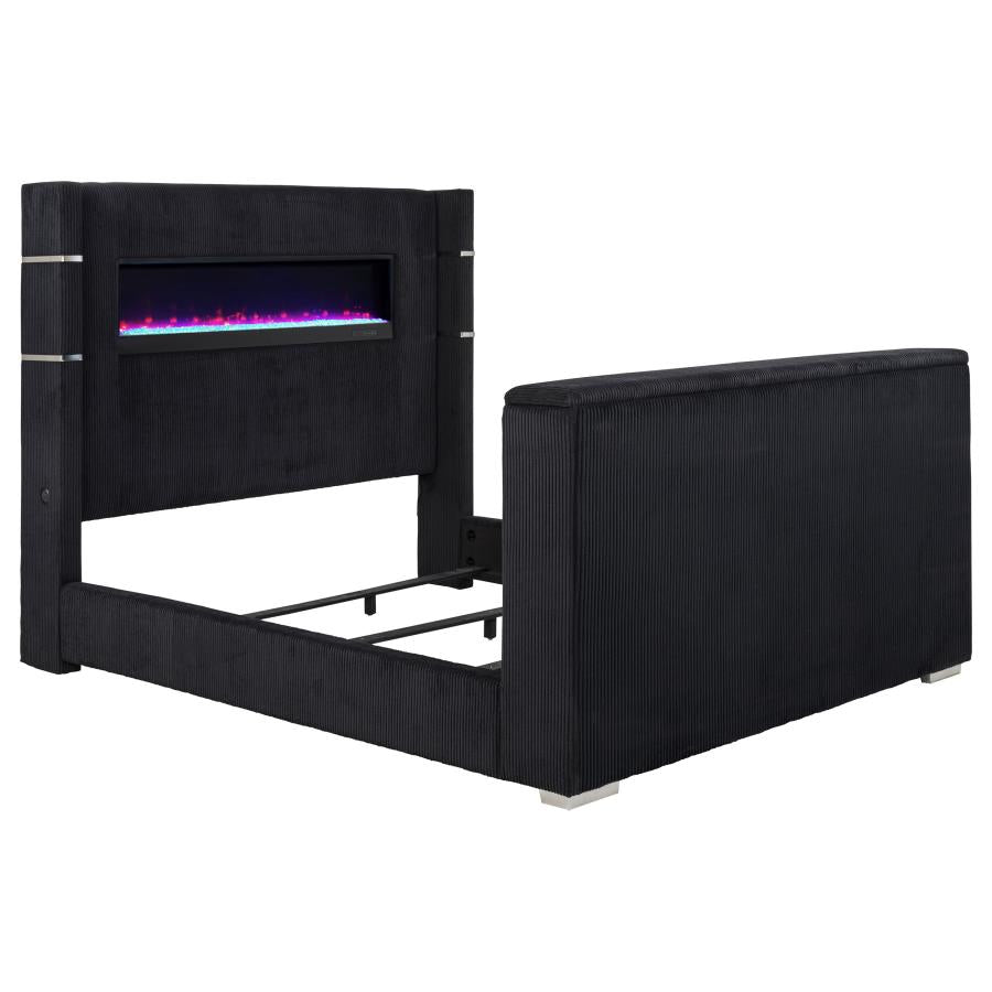Tisdall California King Flame Visualizer TV Bed Black - 315868BLKKW