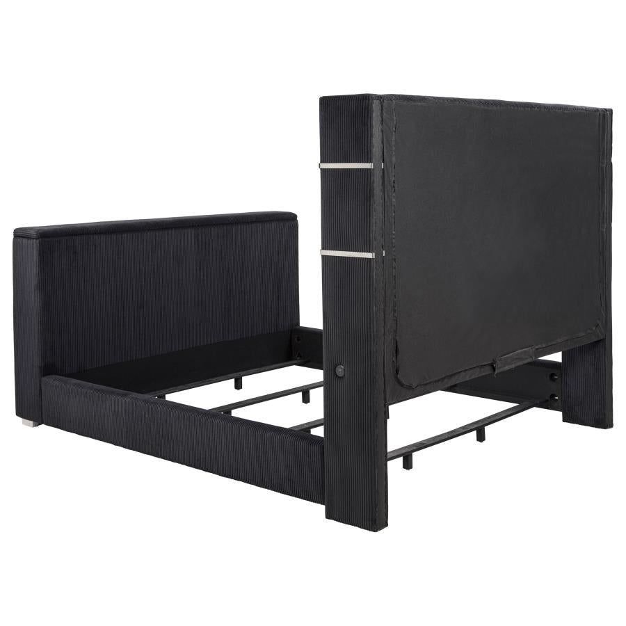 Tisdall California King Flame Visualizer TV Bed Black - 315868BLKKW