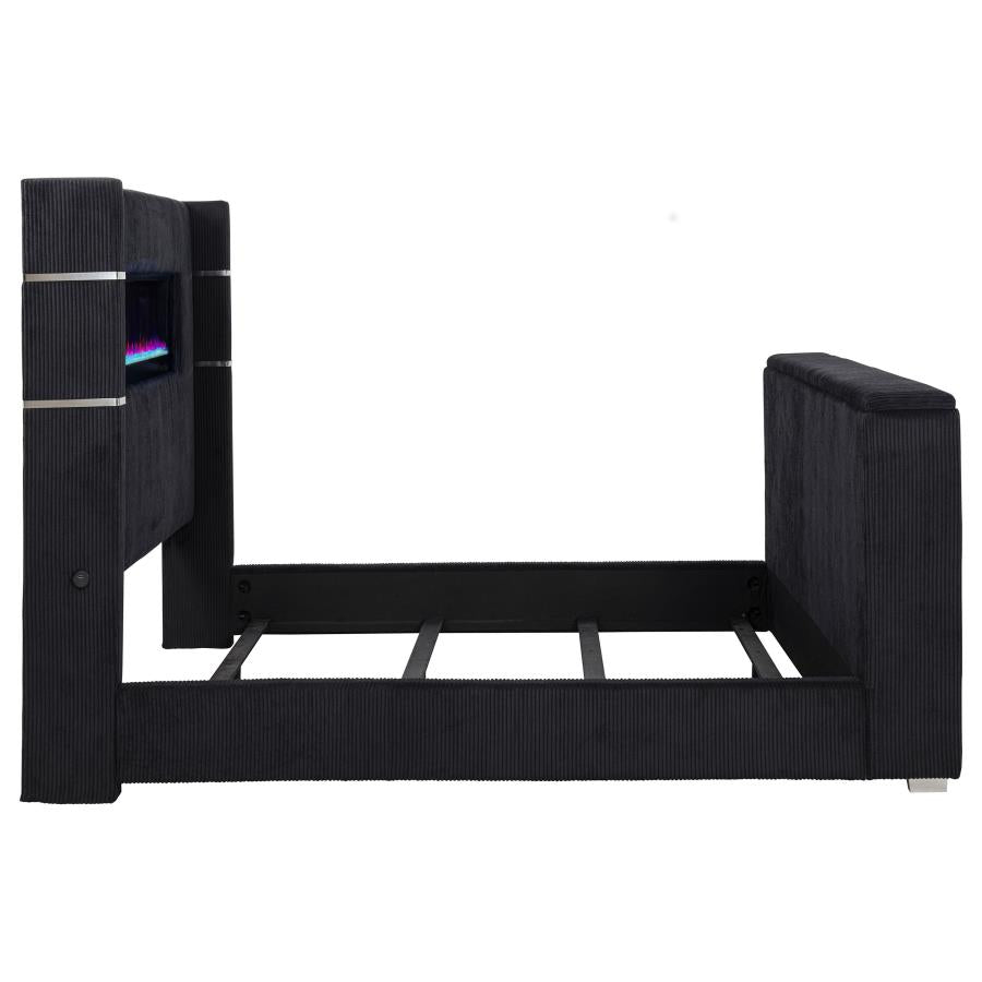 Tisdall California King Flame Visualizer TV Bed Black - 315868BLKKW