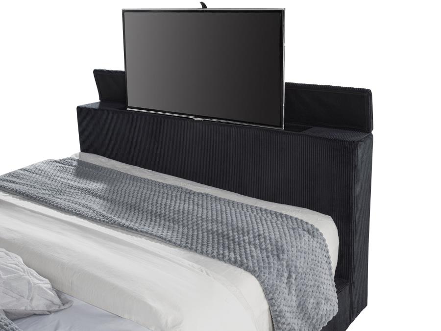 Tisdall California King Flame Visualizer TV Bed Black - 315868BLKKW