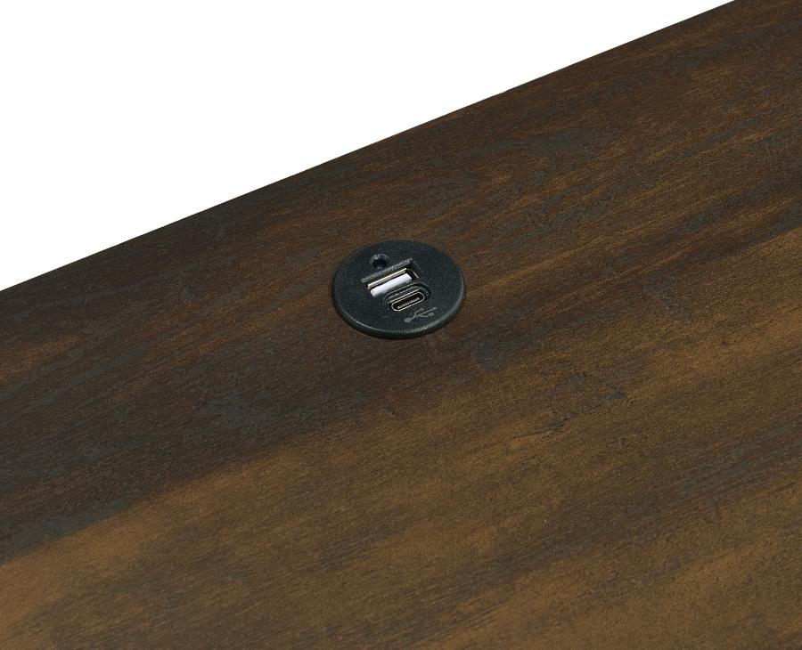Westpark 2-drawer Nightstand LED Lights and USB Dark Pine - 315882