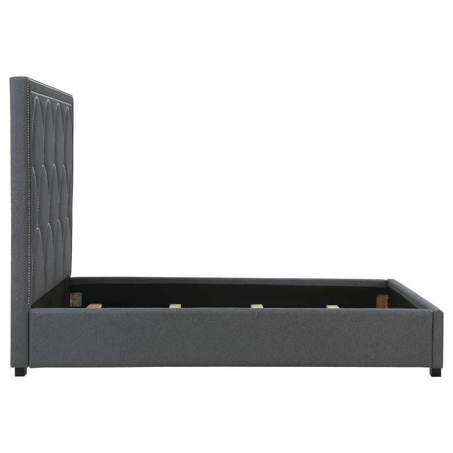 Bowfield Upholstered Eastern King Panel Bed Charcoal - 315900KE