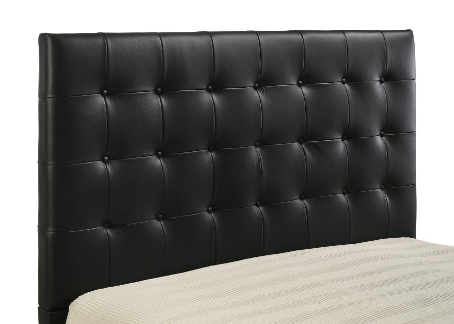 Medley Genuine Leather Eastern King Platform Bed Black - 315911BLKKE