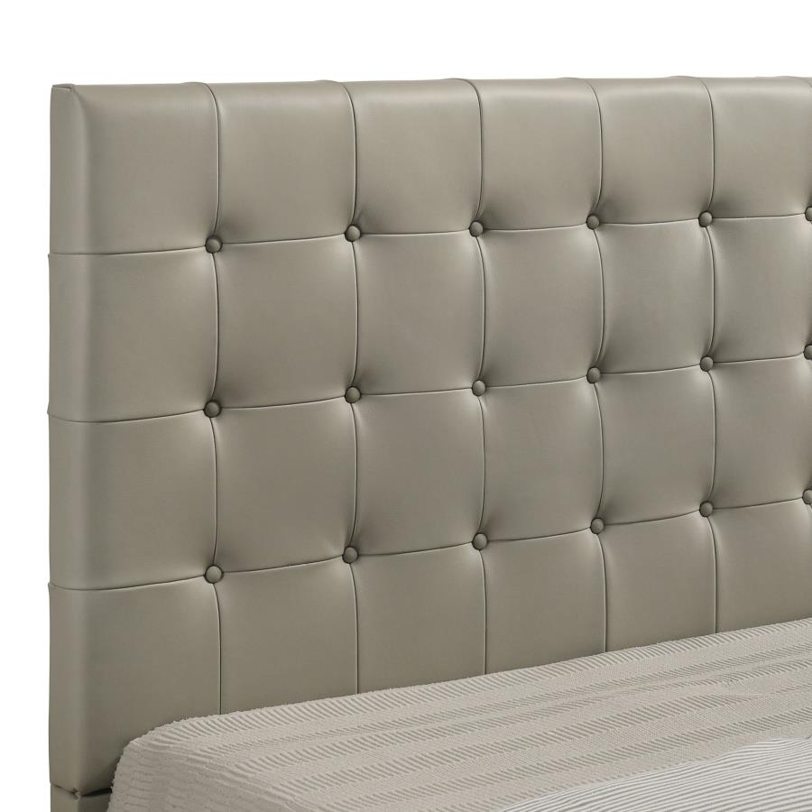 Medley Genuine Leather Eastern King Platform Bed Tan - 315911TANKE