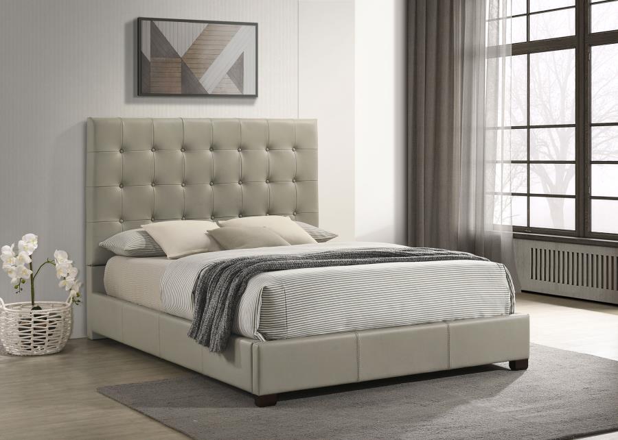 Medley Genuine Leather Queen Panel Platform Bed Tan - 315911TANQ