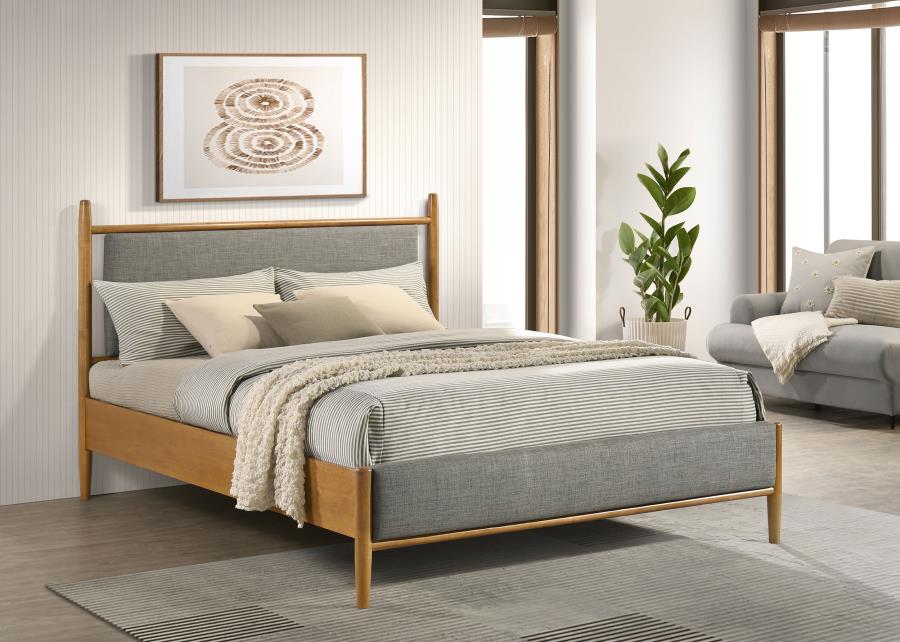Mason 46-inch Queen Panel Platform Bed Grey and Light Brown - 315914Q