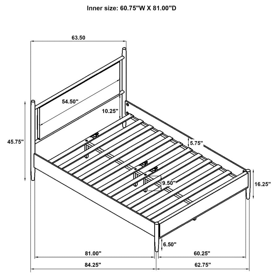 Mason 46-inch Queen Panel Platform Bed Grey and Light Brown - 315914Q
