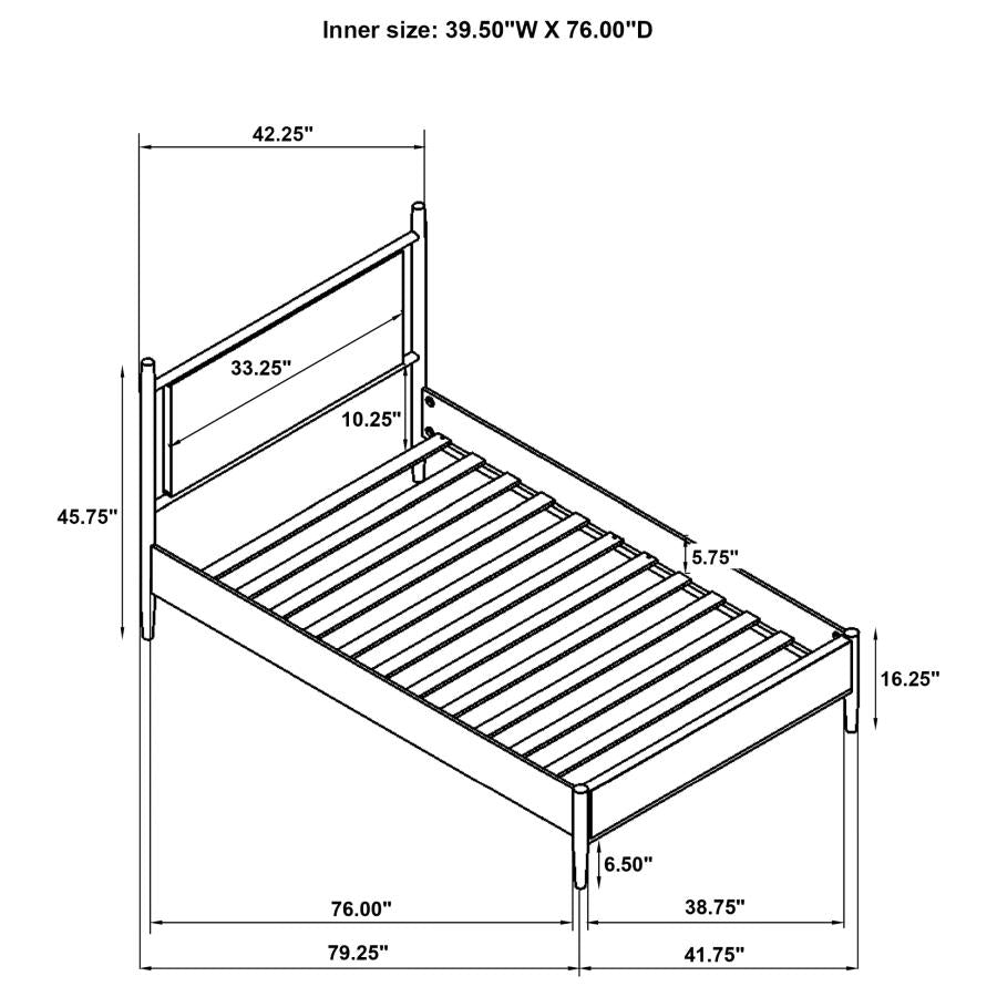 Mason 46-inch Twin Panel Platform Bed Grey and Light Brown - 315914T