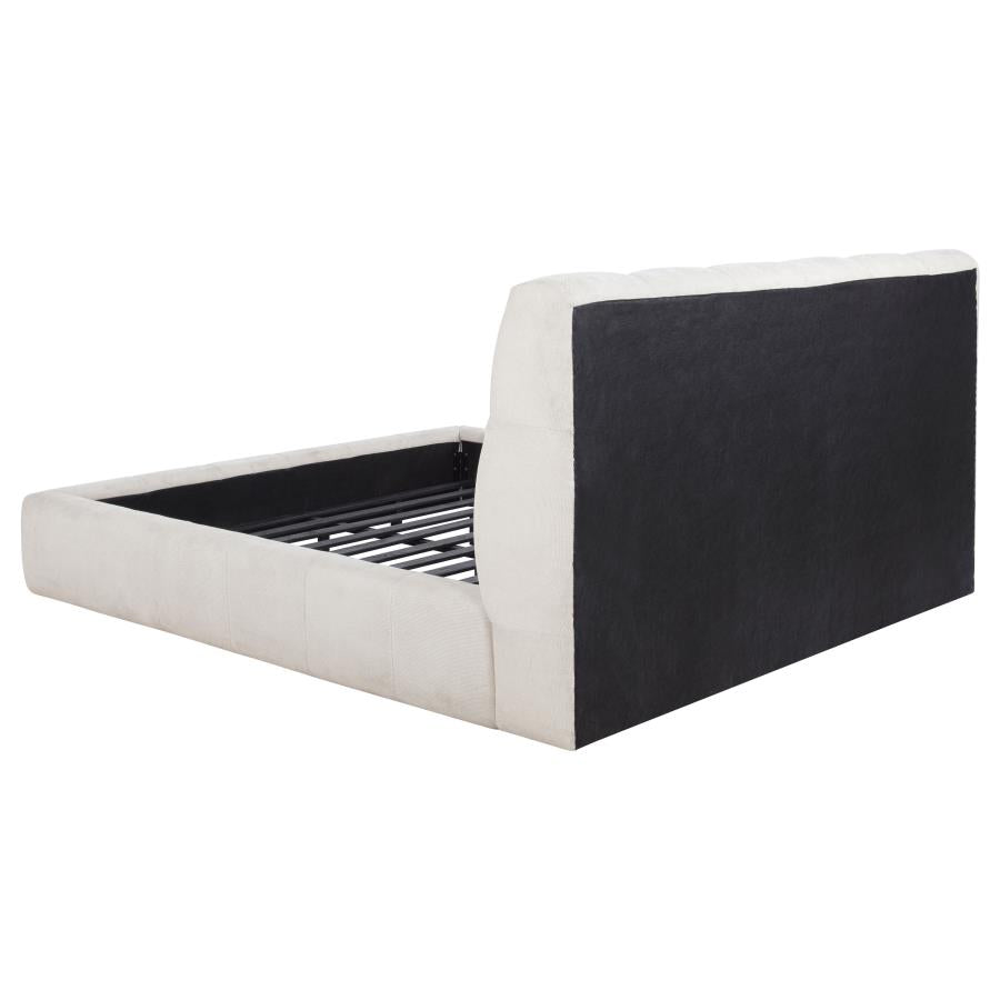 Nollet 48-inch Upholstered California King Platform Bed Cream - 315917CRMKW