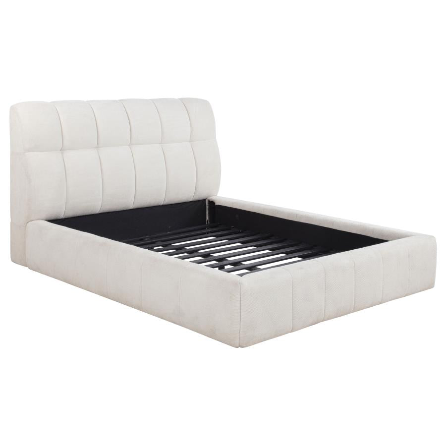 Nollet 48-inch Upholstered Queen Panel Platform Bed Cream - 315917CRMQ