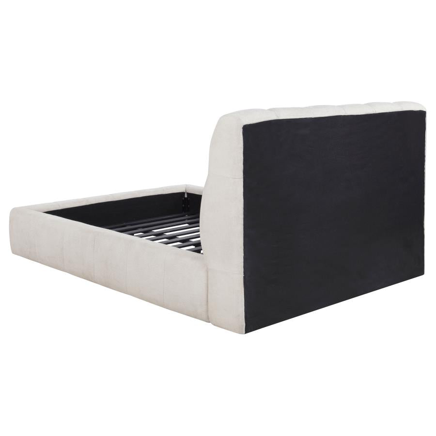 Nollet 48-inch Upholstered Queen Panel Platform Bed Cream - 315917CRMQ
