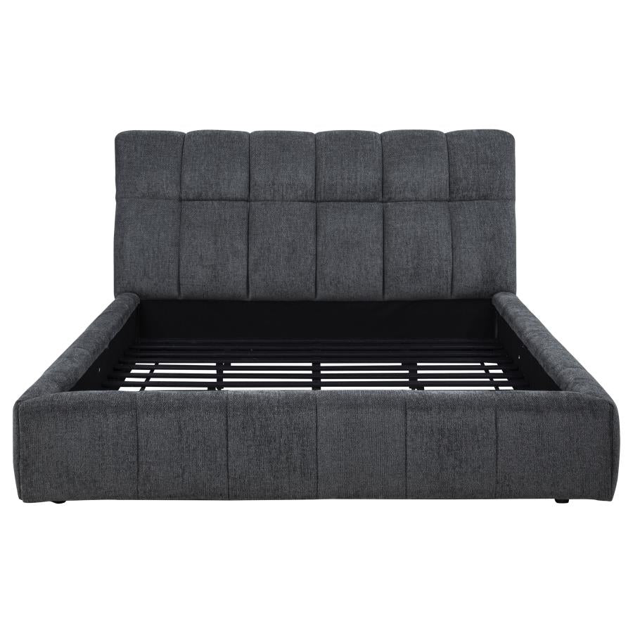 Nollet 48-inch Upholstered Eastern King Platform Bed Grey - 315917GRYKE