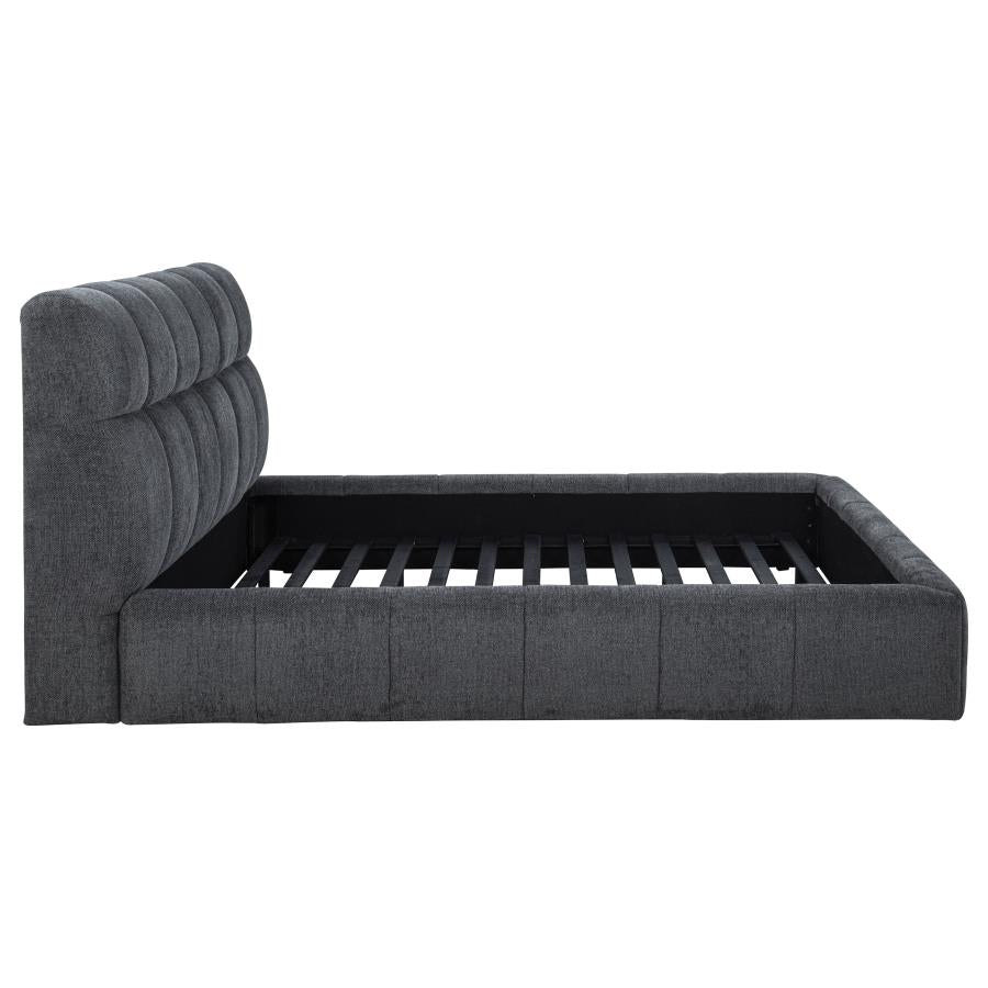 Nollet 48-inch Upholstered Eastern King Platform Bed Grey - 315917GRYKE