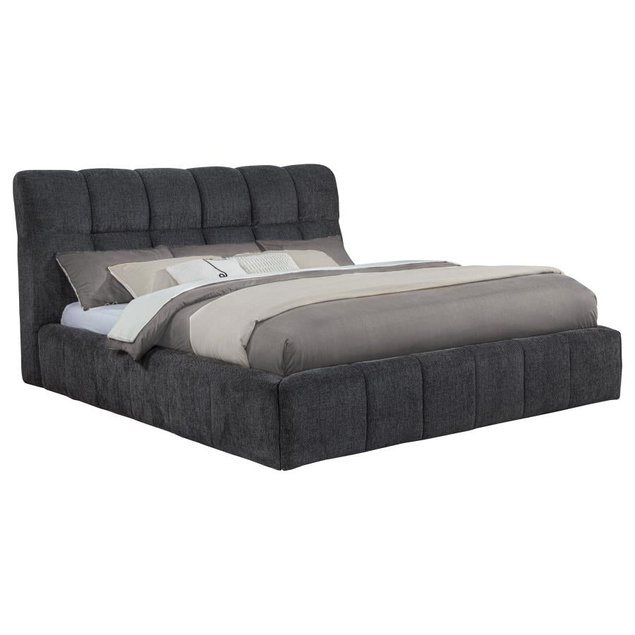 Nollet 48-inch Upholstered California King Platform Bed Grey - 315917GRYKW