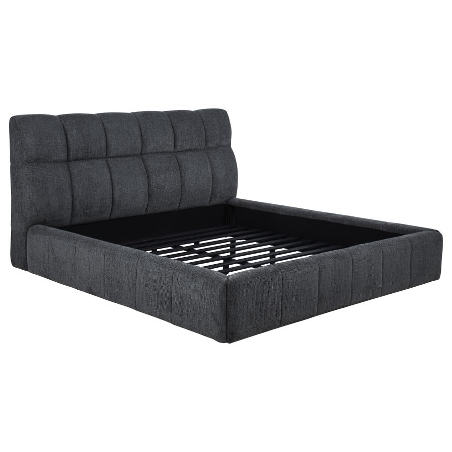 Nollet 48-inch Upholstered California King Platform Bed Grey - 315917GRYKW