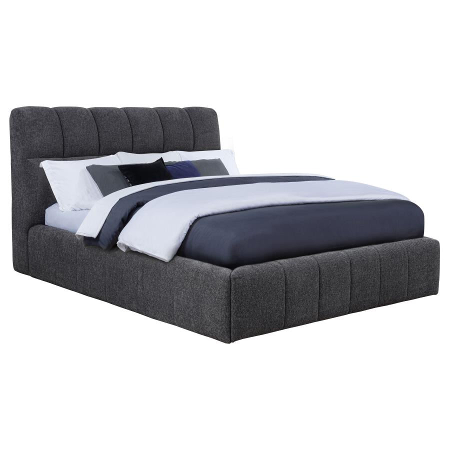 Nollet 48-inch Upholstered Queen Panel Platform Bed Grey - 315917GRYQ