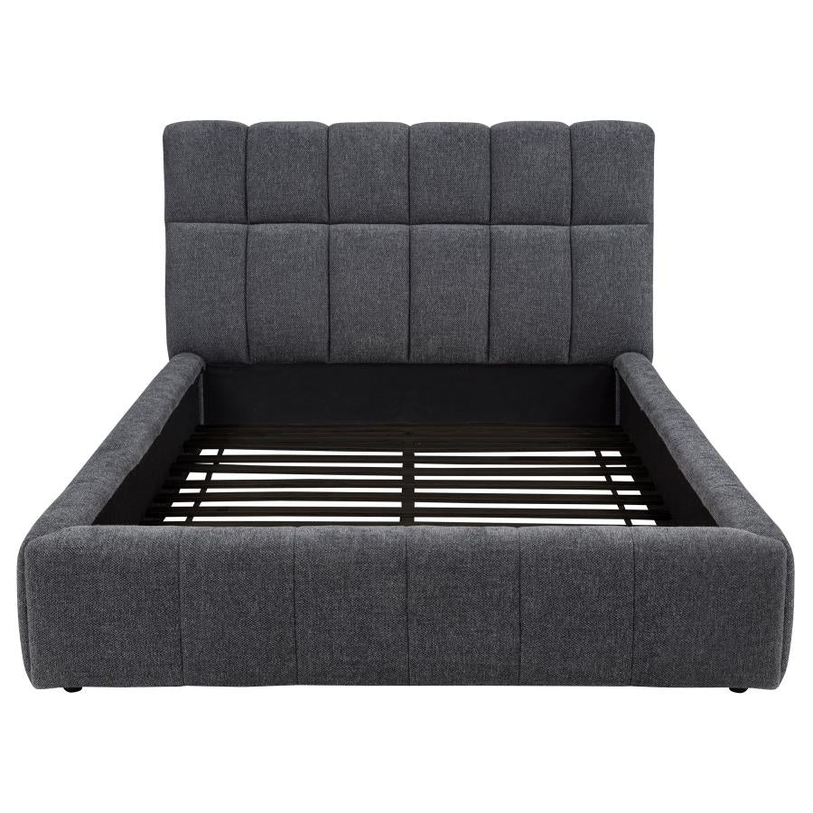 Nollet 48-inch Upholstered Queen Panel Platform Bed Grey - 315917GRYQ