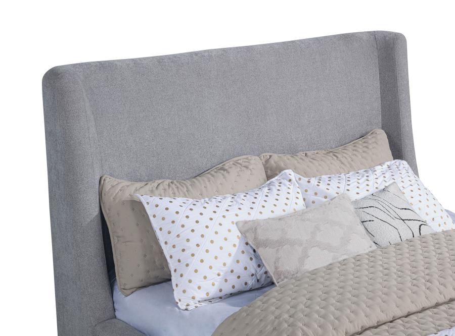 Rennes Upholstered Queen Wingback Platform Bed Grey - 315928Q