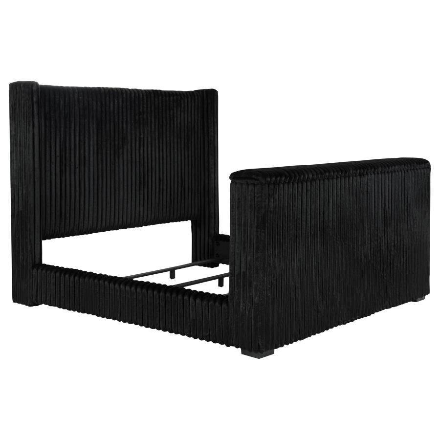 Centergrove Upholstered California King Wingback TV Bed Black - 315945KW