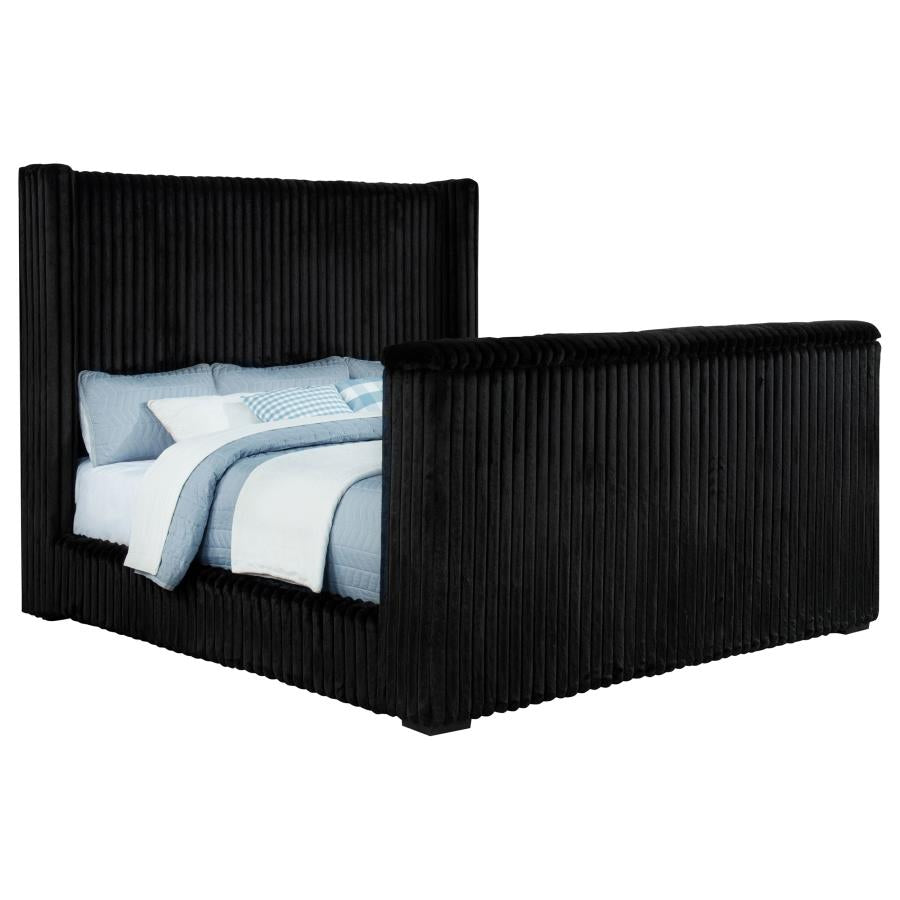 Centergrove Upholstered California King Wingback TV Bed Black - 315945KW