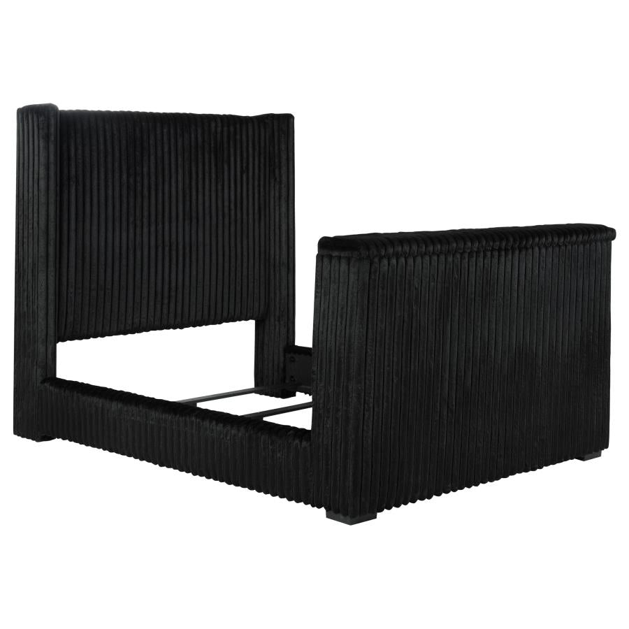 Centergrove Upholstered Queen Wingback TV Bed Black - 315945Q