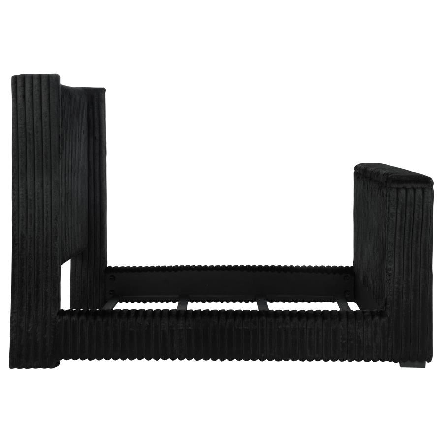 Centergrove Upholstered Queen Wingback TV Bed Black - 315945Q