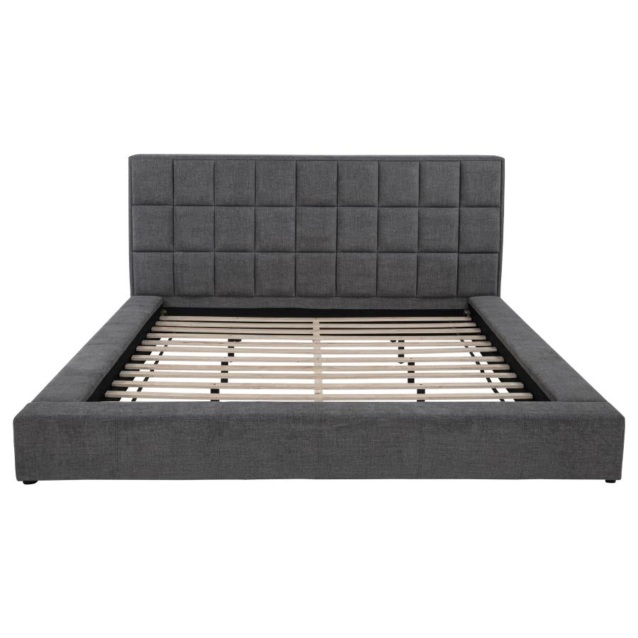 Dreux Upholstered Queen Panel Platform Bed Grey - 315948GRYQ