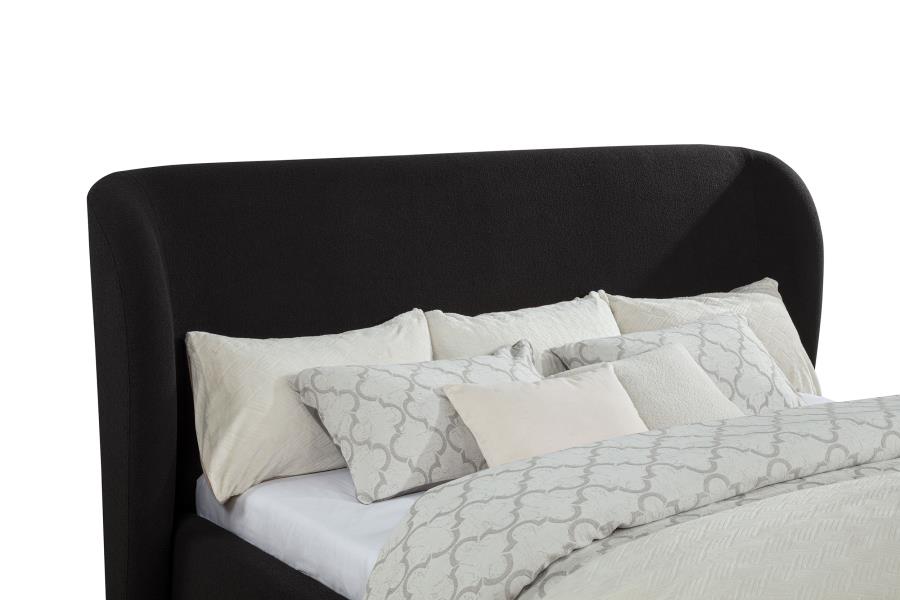 Blaire Upholstered California King Wingback Platform Bed Black - 315967BLKKW
