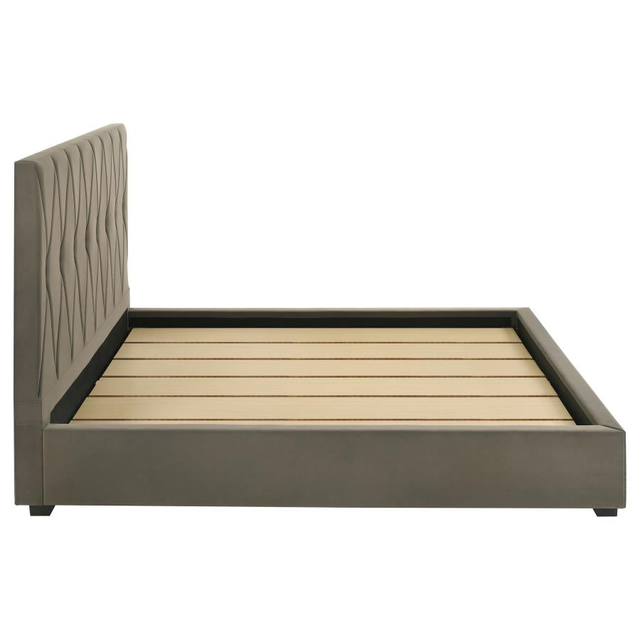 Delsea Upholstered Eastern King Platform Bed Light Brown - 315975KE