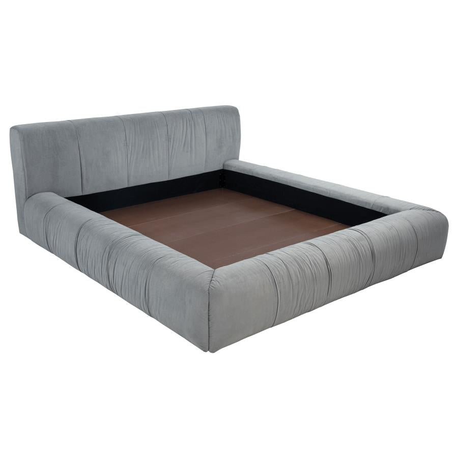 Wilshire Upholstered Eastern King Platform Bed Grey - 315981KE