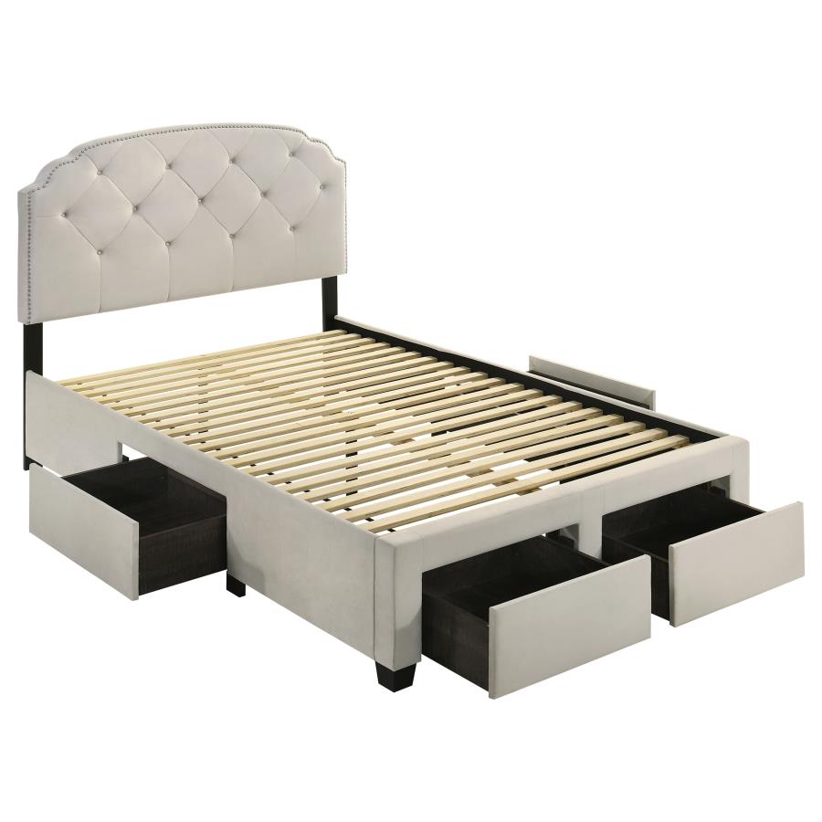 Marianna 4-drawer Upholstered Full Storage Bed Cream - 316011F