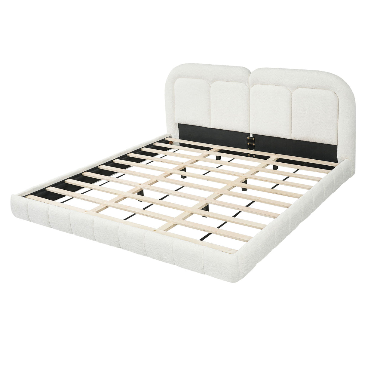Upholstered Platform Bed With Tufted Headboard