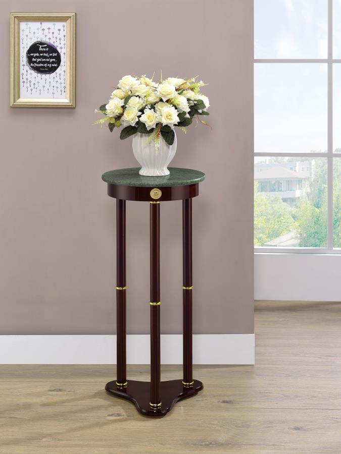 Edite Round Marble Top Plant Stand Merlot - 3315