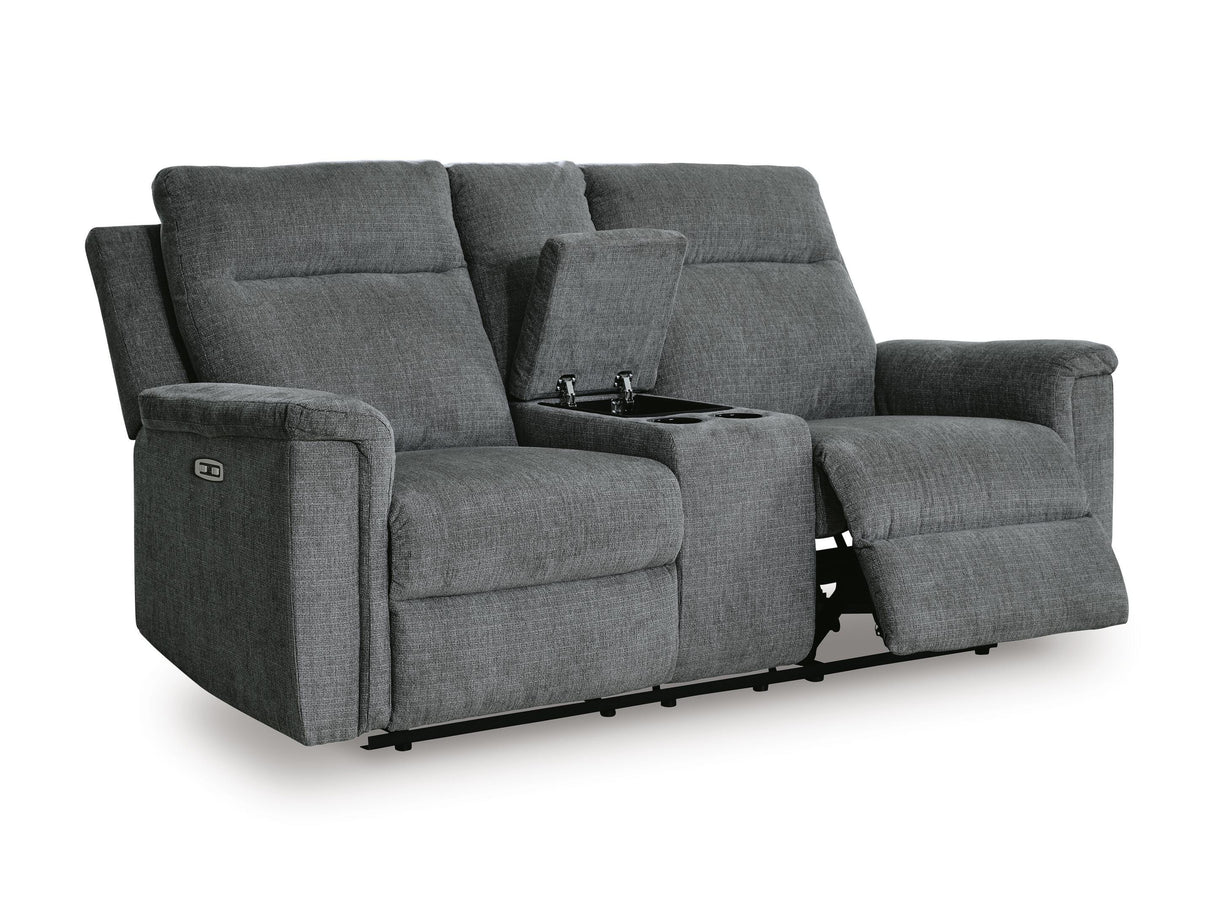 Barnsana Power Reclining Loveseat with Console - 3320296