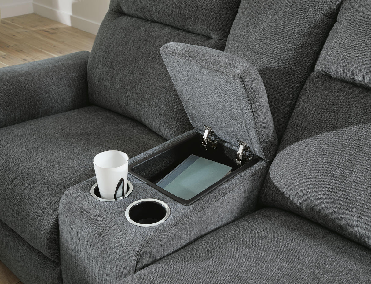 Barnsana Power Reclining Loveseat with Console - 3320296