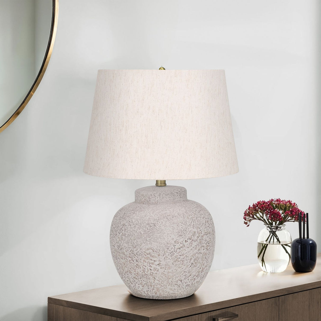 Lighting, Table Lamp, Concrete, Modern - Cream