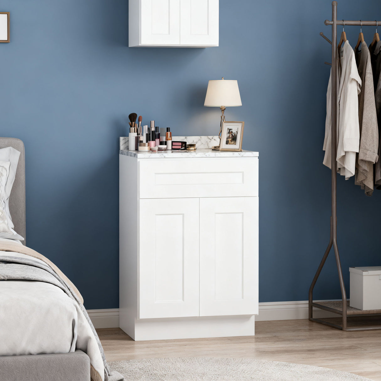 Shaker Base Cabinet With Soft-Close Drawer & Double Doors, Adjustable Shelf