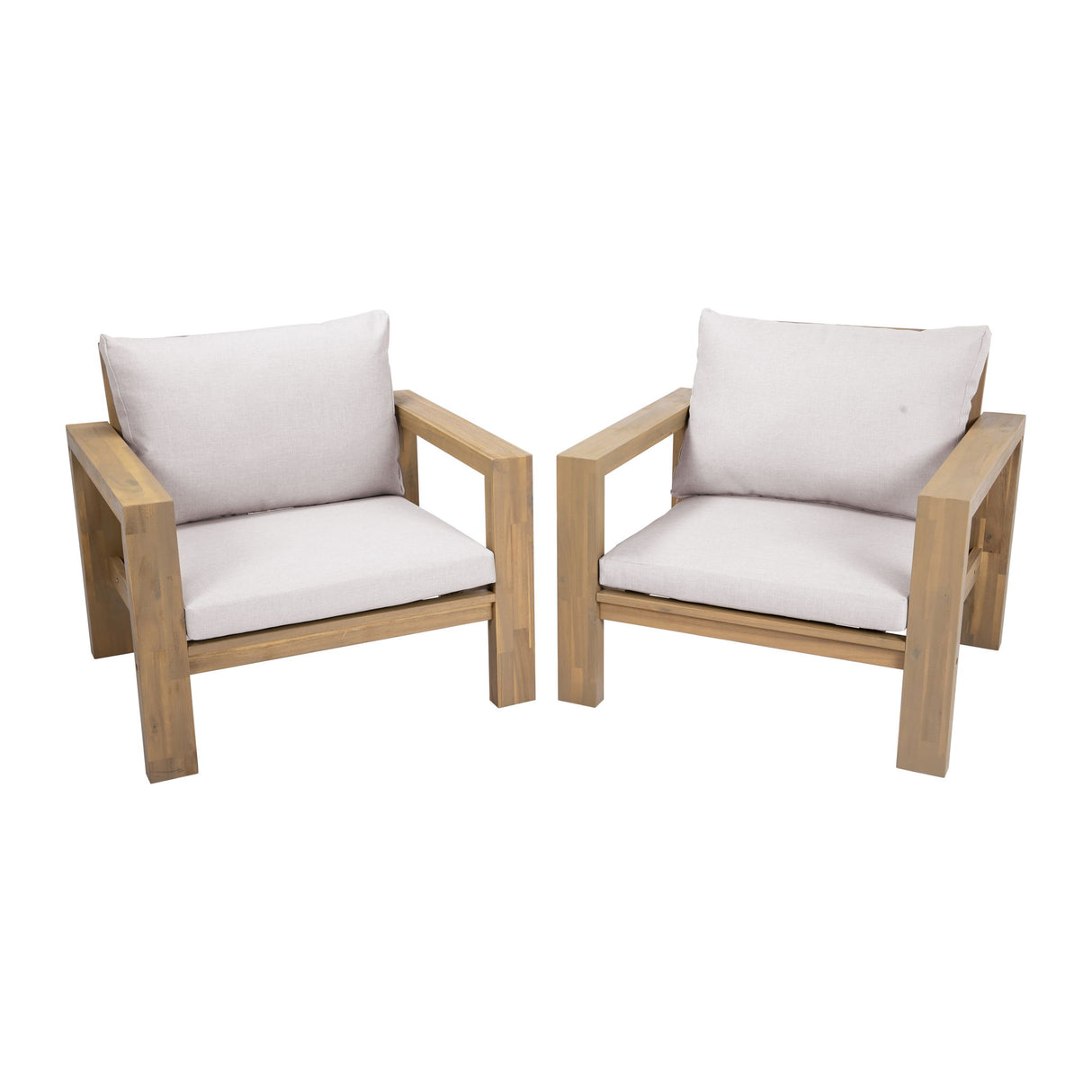 Stylish Outdoor Chair Set With Cushions For Garden (Set of 2)